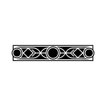 Geometric Border Element, Black And White, Art Deco Style, Illustration vector