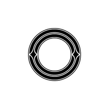 Elegant Black Circle With Diamond Accents On White Background vector