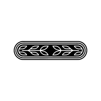 Minimalist Leaf Ornament Geometric Black And White Illustration vector
