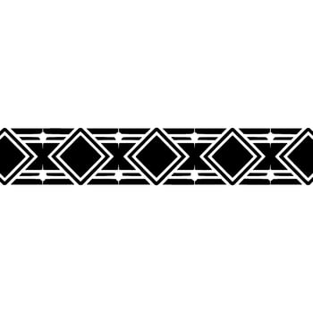 Geometric Black Diamond Border, Art Deco Element vector