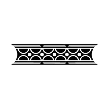 Black White Geometric Pattern Border, Illustration vector