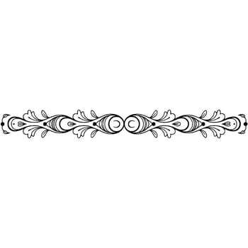 Elegant Black White Ornamental Border, Floral Element vector