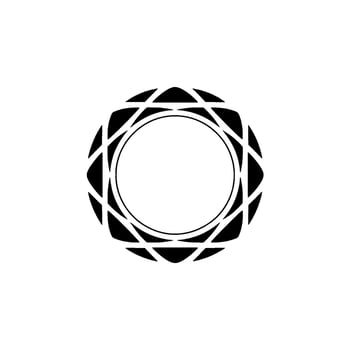 Geometric Black Circle With Pattern On White Background Abstract vector