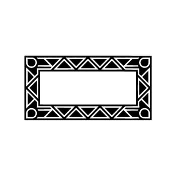 Geometric Art Deco Frame Black And White Pattern On White vector