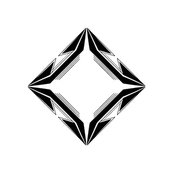 Geometric Black White Diamond Pattern, Abstract Minimalist vector