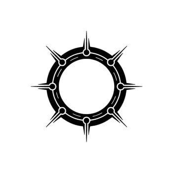 Geometric Black Sunburst Circle, Abstract, Modern, Minimalist vector