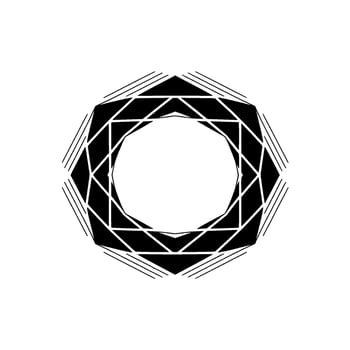 Geometric Black And White Abstract Shape For Branding Decor vector