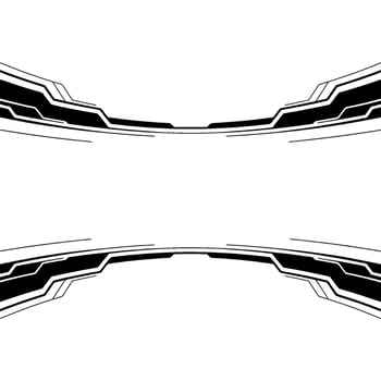 Futuristic Tech Border With Blank Space, Minimalist, White Black vector