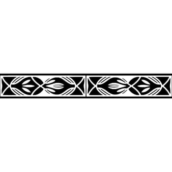 Decorative Floral Border Pattern, Black White, Repeating vector