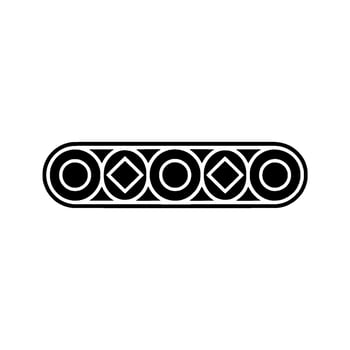 Geometric Chain Of Circles Diamonds, Black White, Minimalist vector