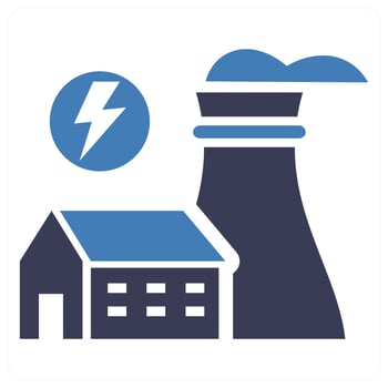 Power plant icon concept in blue color vector