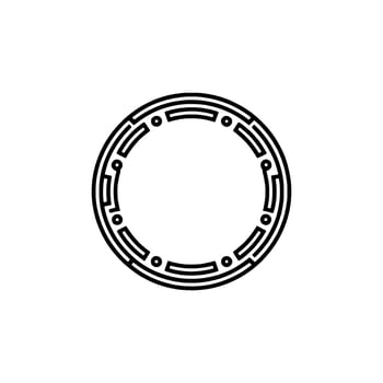 Minimalist Tech Circle Geometric On White vector