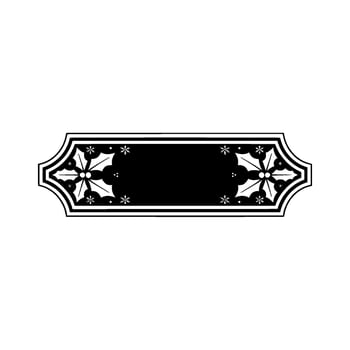 Elegant Black White Christmas Label With Holly Snowflakes vector