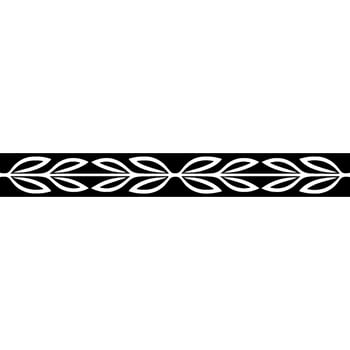 Minimalist Leaf Pattern Border On White, Black And White vector