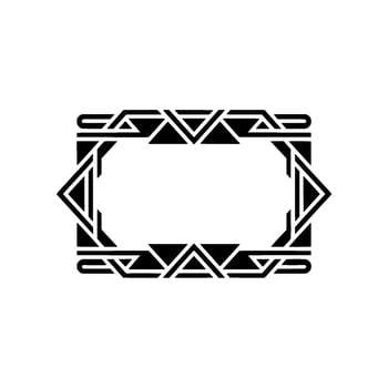 Geometric Frame In Black And White Modern Decoration For Invitation vector