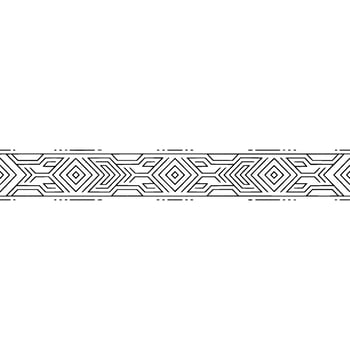 Geometric Border With Minimalist Line Art On White Background vector