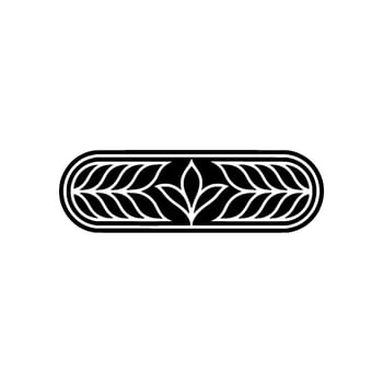 Elegant Black White Floral Ornament, Minimalist vector