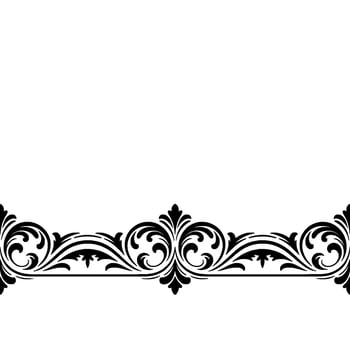 Elegant Black Floral Scrollwork Border, Simple And Decorative Element vector