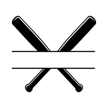 baseball bat crossed icon over white background, silhouette style, illustration vector