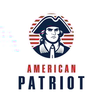american patriot logo design with tricorn hat concept vintage style vector
