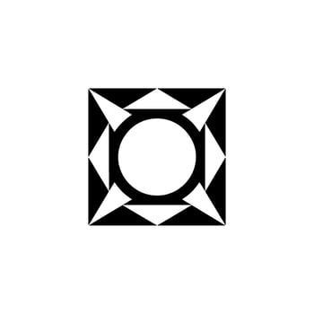 Abstract Geometric, Black And White Square Composition vector