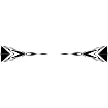 Abstract Geometric Arrow Symmetrical Black And White Illustration vector