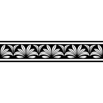 Elegant Floral Border Black White For Decoration vector