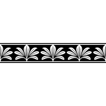 Black And White Decorative Floral Border, Illustration vector