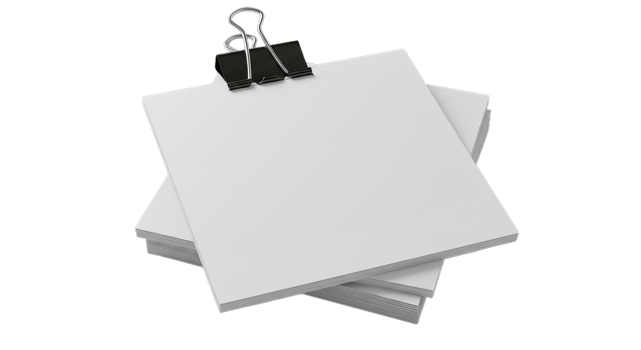 Stack of White Paper with Clip on Transparent Background for Notes png