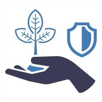 Protect nature icon concept in blue color vector