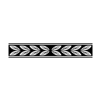 Elegant Leaf Border Ornament In Black And White, Decorative vector