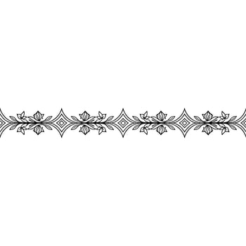 Elegant Floral Border Black And White Decorative Element On Gradated Background vector