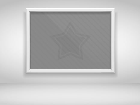 Blank horiztonal frame on the wall vector