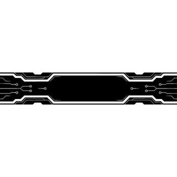 Modern Tech Banner Template, Circuit Board, Black And White vector