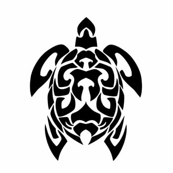 abstract tribal art turtle tattoo design suitable for elements black vector