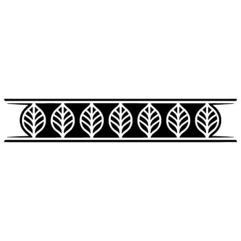 Minimalist Black And White Leaf Border Element vector