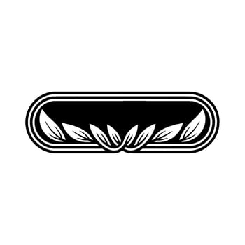 Elegant Black White Leafy Frame For Branding, Or Decorative Use vector