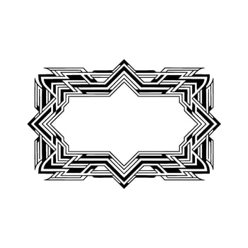 Art Deco Starburst Frame On White, Geometric, Illustration vector