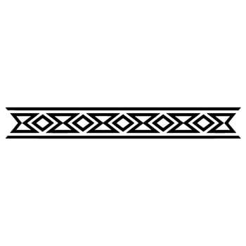 Geometric Tribal Border Black Line Art On Gray Background vector