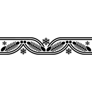 Festive Border Black And White Winter Holiday Ornament vector