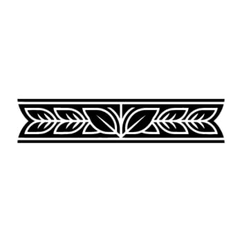 Elegant Black White Leaf Border Decorative vector