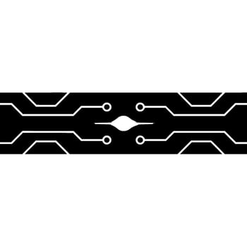 Abstract Circuit Board With Glowing Center In Monochrome vector