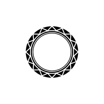 Minimalist Geometric Circle, Black White Emblem On White Background vector