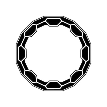 Geometric Black White Circle Frame, Modern Digital vector