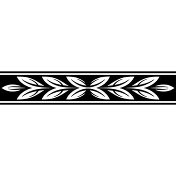 Elegant Black And White Leaf Border - Floral vector