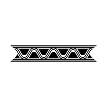 Black And White Geometric Border Element, Illustration, Minimalist vector