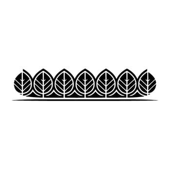 Minimalist Leaf Border, Black White, Nature vector
