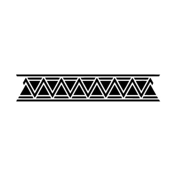 Geometric Triangle Border In Black On White, Decorative vector