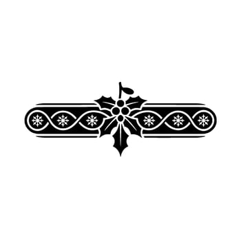 Minimalist Christmas Holly And Snowflake Border vector