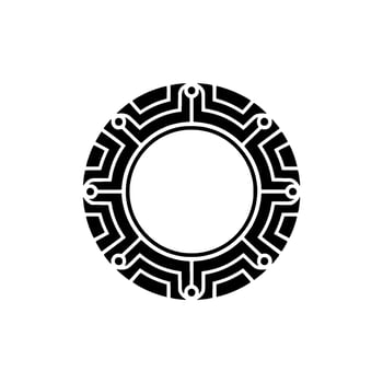 Geometric Mandala Black White Circle, Minimalist Illustration vector